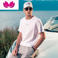 七斓2023夏季新款 男士短袖T恤潮牌欧美简约半袖男上衣