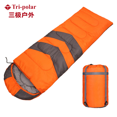Tri-polar三极户外 中空棉睡袋冬季保暖大人便携式露营防寒单人睡袋TP2918橙色