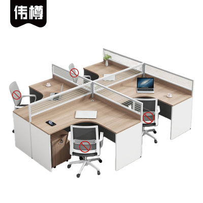伟樽屏风工位带柜四人位280*240*110cm套