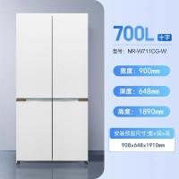 松下(Panasonic)NR-W711CG-W挪威海双开门700升十字四门零嵌入式风冷自动制冰2.0净味展示柜