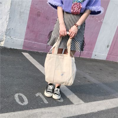 派尼美特帆布包女简约学生单肩斜挎包韩国ins原宿风文艺休闲手提包袋