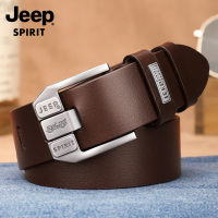 正品JEEP牛皮皮带男士真皮腰带针扣男裤带休闲韩版潮