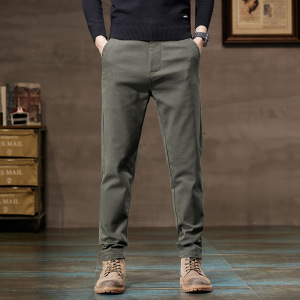 质感固色男生裤子春季新款青年休闲裤男士宽松透气修身直筒长裤男