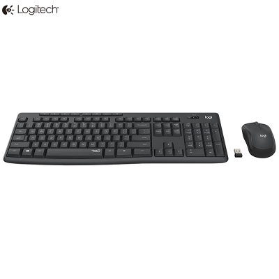 罗技(Logitech)无线静音键鼠套装MK295稳定可靠轻巧易携带家用办公鼠标键盘套装黑