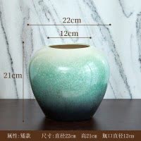 新中式陶瓷小花瓶花器摆件复古景德镇客厅插花北欧家居干花装饰品 三维工匠 素笺淡墨花瓶(高)