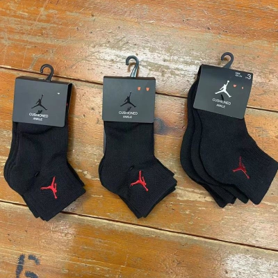 NIKE耐克袜子JORDAN运动休闲舒适男女大童短袜3双装HA5108-023 Z
