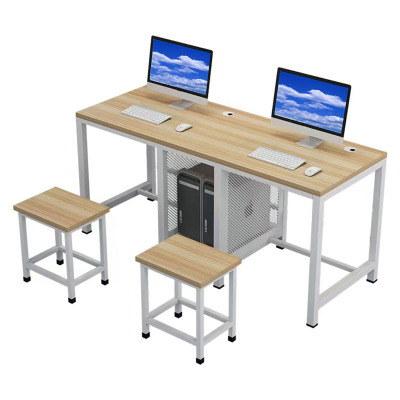 芙瑞塔电脑桌钢木双人位+椅子120*60*75cm套