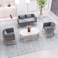 匠象北欧布艺小沙发简约现代网红款轻奢服装店洽谈接待区桌椅组合