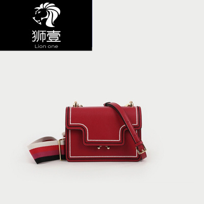 狮壹（Lionone）轻奢品牌真皮女包CK3-超火单肩斜挎包宽肩带小方包