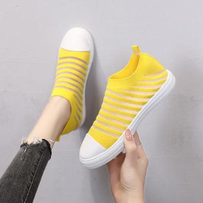 网鞋女2021新款学生韩版百搭透气板鞋一脚蹬软底鞋子女夏季ins潮臻涩