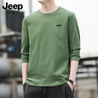 吉普男士长袖t恤2025新款打底衫纯棉上衣服男装卫衣男短袖t恤夏季