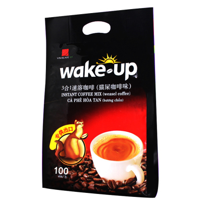 Wake-up猫屎咖啡味三合一速溶咖啡1700g（17克x100）冲调饮品越南进口冲调饮品