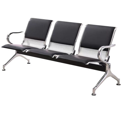 晋舰 钢制排椅机场椅加固加厚医院长椅候诊椅连排输液等候椅 B款三皮面