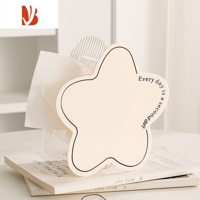 三维工匠原创ins星星纸巾盒亚克力客厅餐桌轻奢奶油风2022新款抽纸盒 (星星)奶白色拼条纹