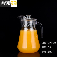 三维工匠亚克力果汁壶 扎壶塑料条纹壶透明耐热饮料壶 防摔餐厅水壶凉水壶 含盖子鸭嘴壶1.5(不是玻璃)