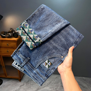 弹力秋冬厚款男士牛仔裤修身小直筒休闲潮流宽松百搭新款长裤903