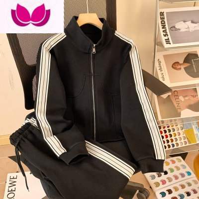 七斓本千家韩系织带休闲套2023春新款时尚显瘦套装女