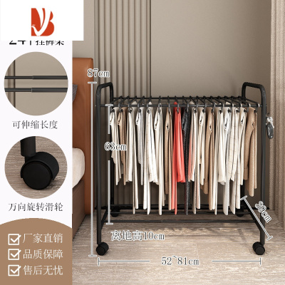 三维工匠伸缩裤架裤夹家用衣架裤子收纳器多落地可移动卧室衣柜内置