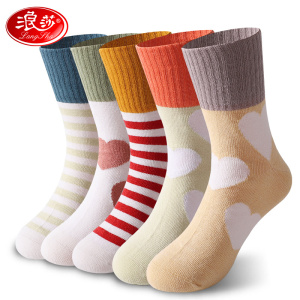 浪莎儿童袜子夏季薄款春秋男童春夏女童透气秋季中大童纯棉中筒袜_1434