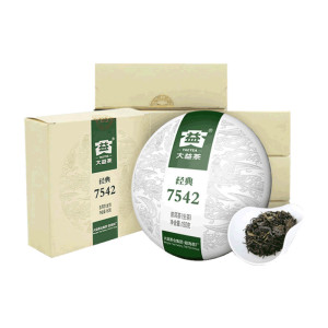 5饼装大益7542生茶经典口粮普洱茶饼茶150克*5盒装2022年2201批次