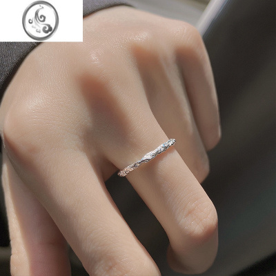 JiMis925银银高级感戒指女简约设计感小众轻奢素戒开口戒食指戒子素圈