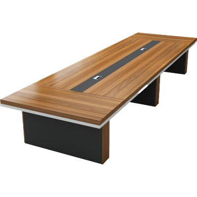 易企采 6米办公会议桌长方形办公家具会议桌长桌简约现代大型洽谈室桌椅组合