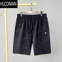 HLCOMAN高弹针织面料+暗调印花!夏季男士休闲短裤 松紧腰户外运动五分裤