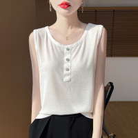 精纺细腻女装吊带背心2025夏季外穿内搭工字打底白色宽松黑色上衣