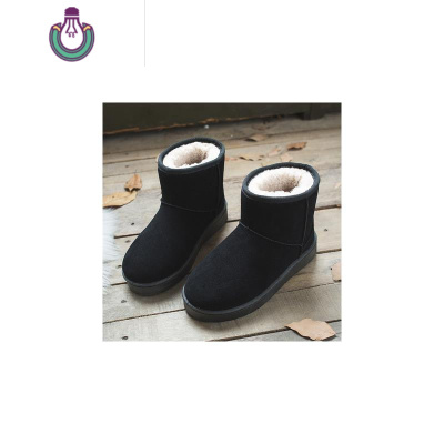 FISHBASKET新款雪地靴女冬季低帮短筒靴子学生保暖加绒棉鞋防滑厚底百搭女鞋靴子