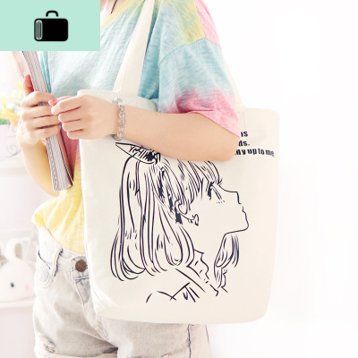 帆布包女单肩斜挎包布袋文艺韩版森系小清新ins风大学生上课手提NEW LAKE女斜挎包