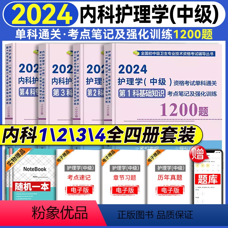 [正版]2024新版主管护师内科护理学中级资格考试单科通关考点笔记及强化训练1200题 卫生资格考试模拟试卷习题集主管