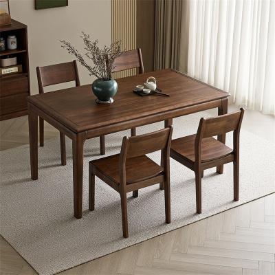全友家居新中式饭桌客厅餐厅小户型家用长方形桌子轻奢餐桌