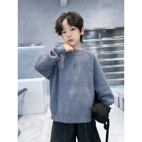 男童毛衣新款秋冬中大儿童洋气男孩纯色加厚针织衫冬装韩版潮