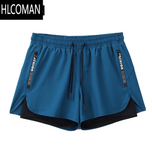 HLCOMAN运动短裤男跑步马拉松田径四分三分裤速干内衬4分3分训练健身夏季