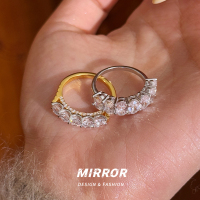 925纯银一排戒指女指环尾戒时尚个性高级感轻奢潮约3g BCJ3299送女朋友老婆情人节七夕生日礼物