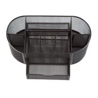 齐心 B2001 金属笔筒椭圆 234*115*102mm 黑色