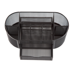 齐心 B2001 金属笔筒椭圆 234*115*102mm 黑色