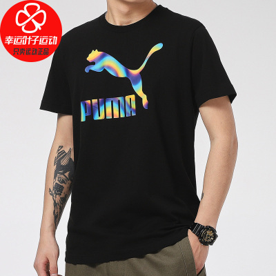 PUMA彪马男装2021夏季新款圆领透气半袖跑步运动短袖T恤588004-01