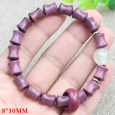 厂家直销创意紫芯苏木手串竹节跑环玫瑰紫檀木男女情侣手链中国风送女朋友老婆情人节七夕生日礼物