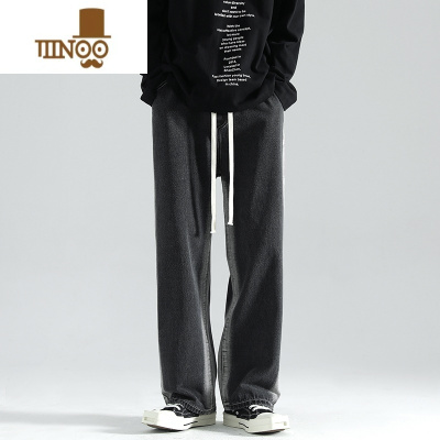 YANXUHuiTouLv潮牌牛仔裤男生夏季薄款直筒裤宽松显瘦美式阔腿休闲长裤