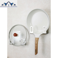 不锈钢锅盖架壁挂式可调节厨房砧板架免打孔菜板收纳置物架 三维工匠