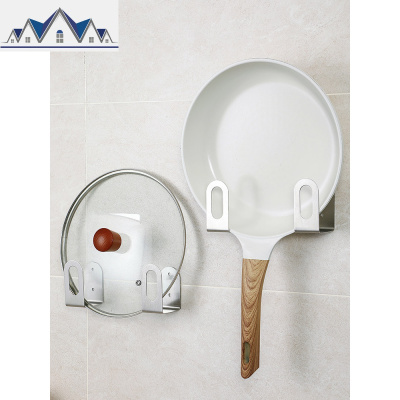 不锈钢锅盖架壁挂式可调节厨房砧板架免打孔菜板收纳置物架 三维工匠