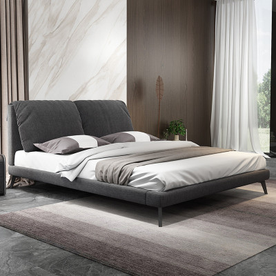 北欧气动储物布床卧室小户型可拆洗双人床榻榻米布艺床主卧