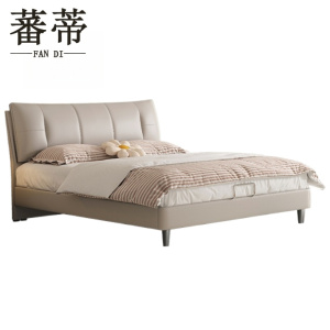 蕃蒂软包床米白张