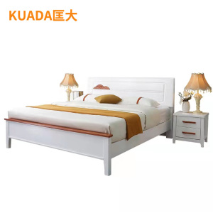匡大 床 框架实木床接待床员工宿舍床 1.5*1.9米 KDT943 白色 150*190