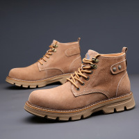 冬季马丁靴男真皮英伦圆头皮靴韩版工装靴户外休闲雪地靴子男