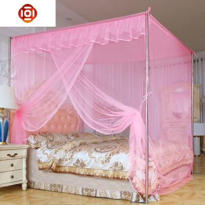 9代不锈钢落地蚊帐方顶一/三开豪华宫廷落地配不锈钢三通三维工匠