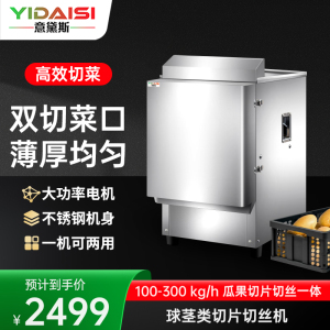 意黛斯 商用切菜机大型食堂饭店用叶菜切断切丝机 双头可切果蔬类300KG/h切片机切丝机YDS-YQSP-30