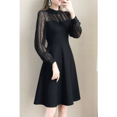 恋名媛200斤胖mm大码连衣裙女装2020秋季新款气质遮肚显瘦蕾丝打底裙子大码女装