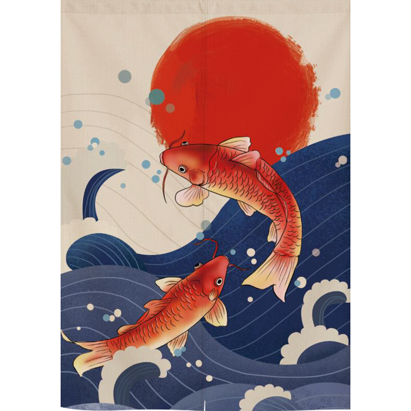 商铺专用房间 鱼跃龙门 定制宽75*150高送杆双面图案(样式备注)